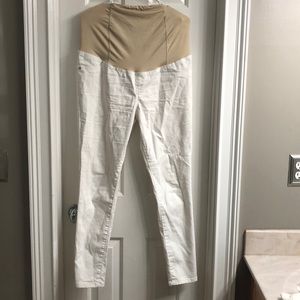 Maternity white skinny jeans